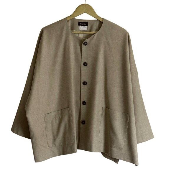 Eskander Wool Cashmere Boxy Jacket Womens Size 6/8 Lagenlook Old Money Luxe Mod - Picture 1 of 14